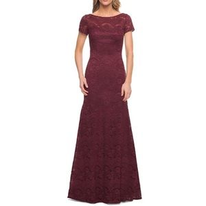 La Femme Garnet Lace Gown Size 14 Nwot $465